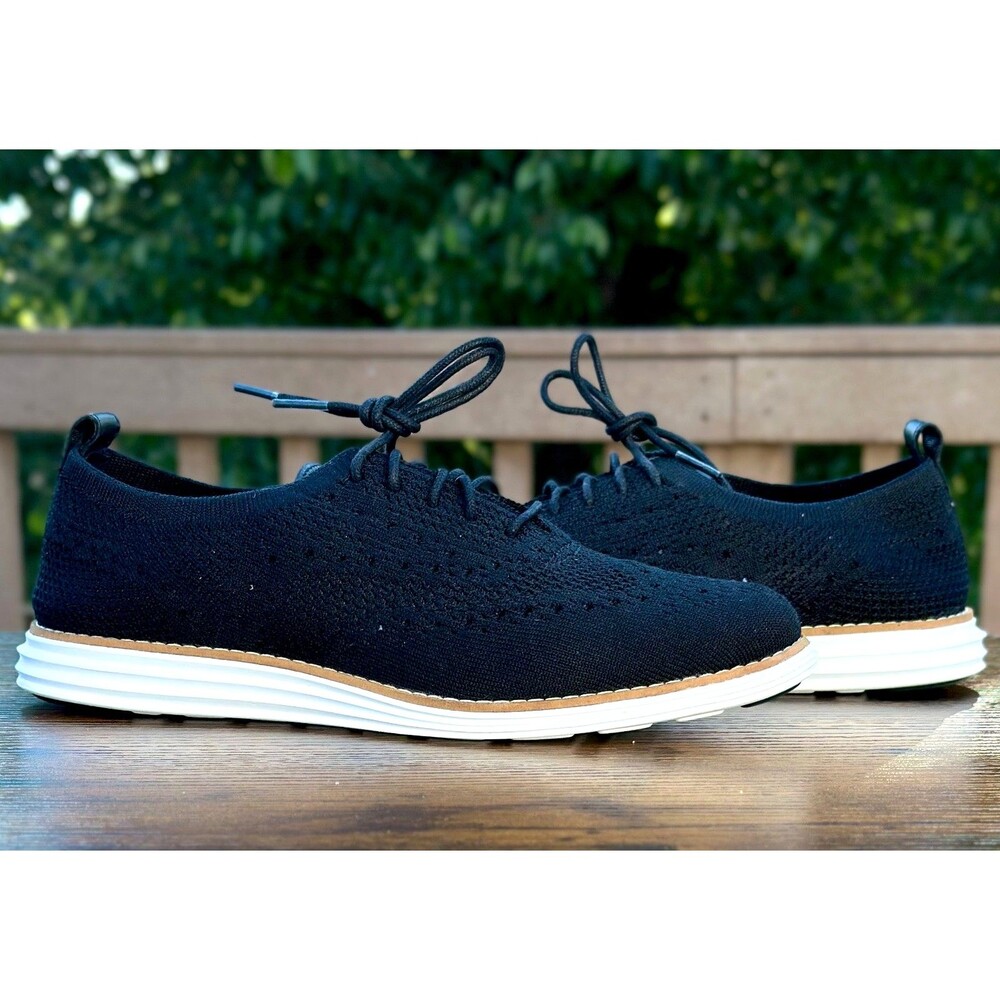 Cole Haan Grand Stitchlite Flyknit Wingtip Oxford Black  W14807 Women Size  7.5